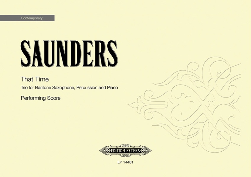 That Time Trio For Baritone Saxophone, Percussion And Piano Score