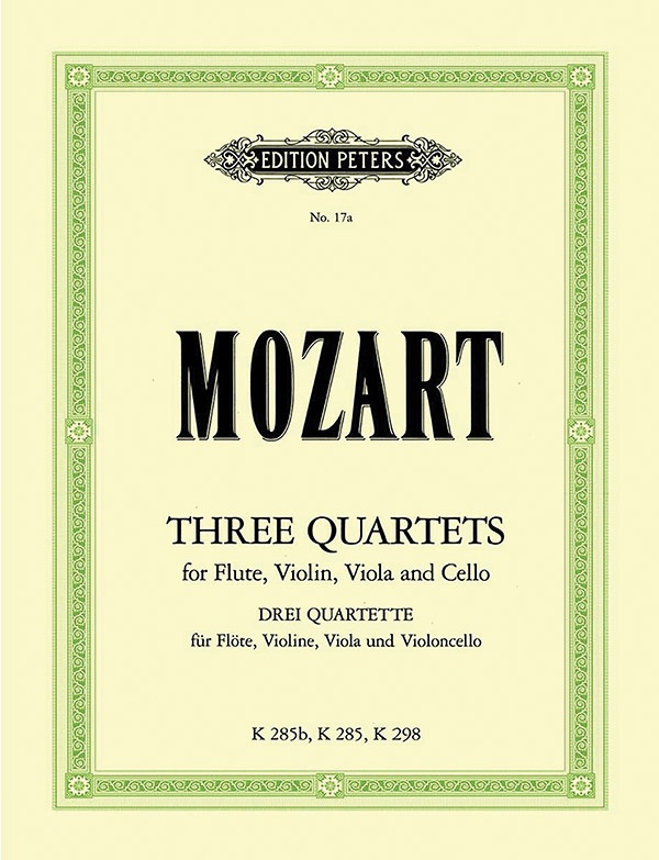 3 Flute Quartets K285 K298 K285b (Set Of Parts) Book
