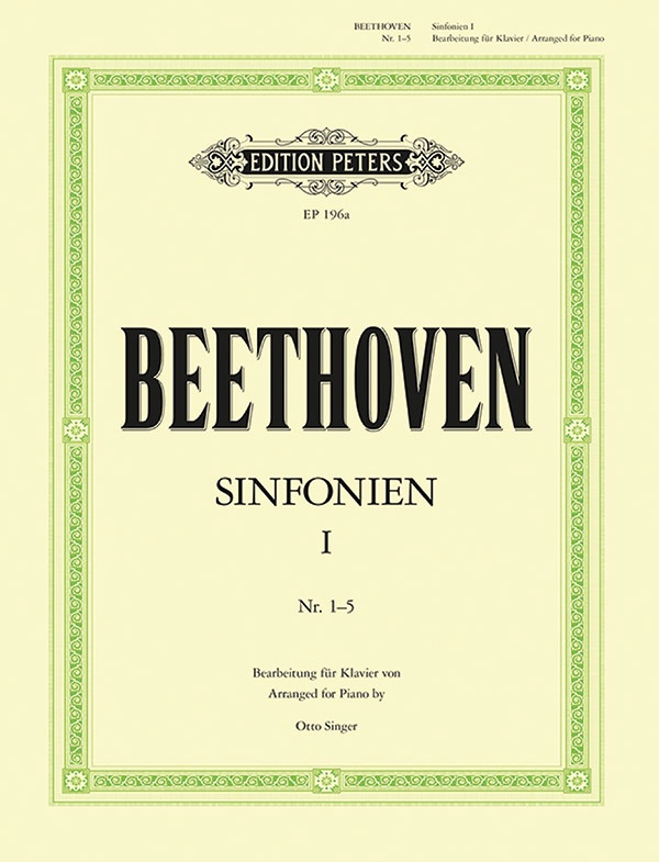 Symphonies Vol. 1, Nos. 1-5 Arranged For Piano Book