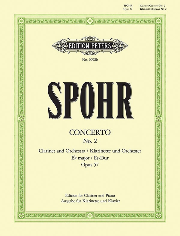Clarinet Concerto No. 2 In E Flat Op. 57 (Edition For Clarinet And Piano) It/Ger Book
