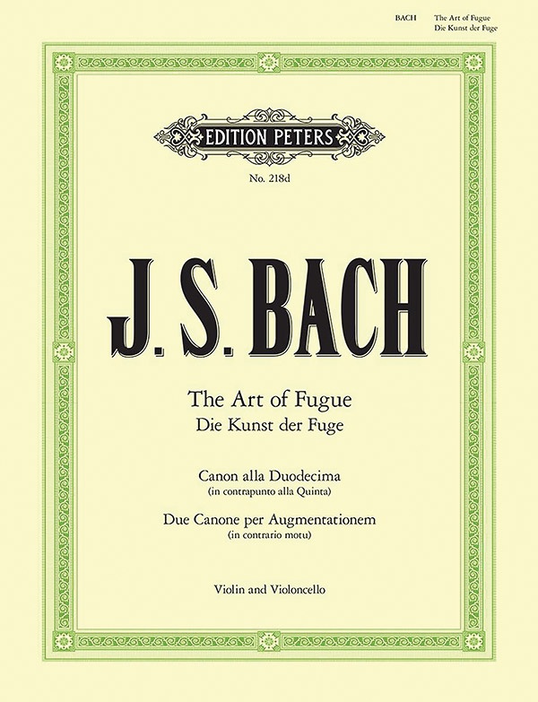 2 Canons From The Art of Fugue Parts Book