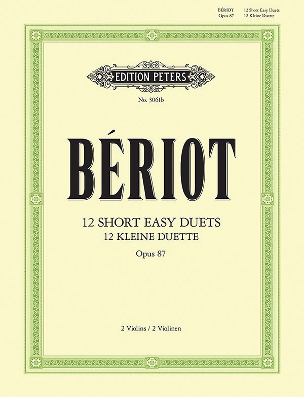12 Short Easy Duets Op. 87 For 2 Violins Book
