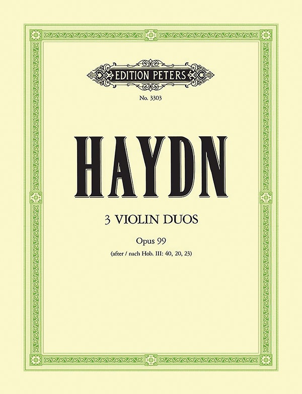 3 Duos Op. 99 For 2 Violins Hob. Vi:Anh. 1-3 (Set Of Parts) Book