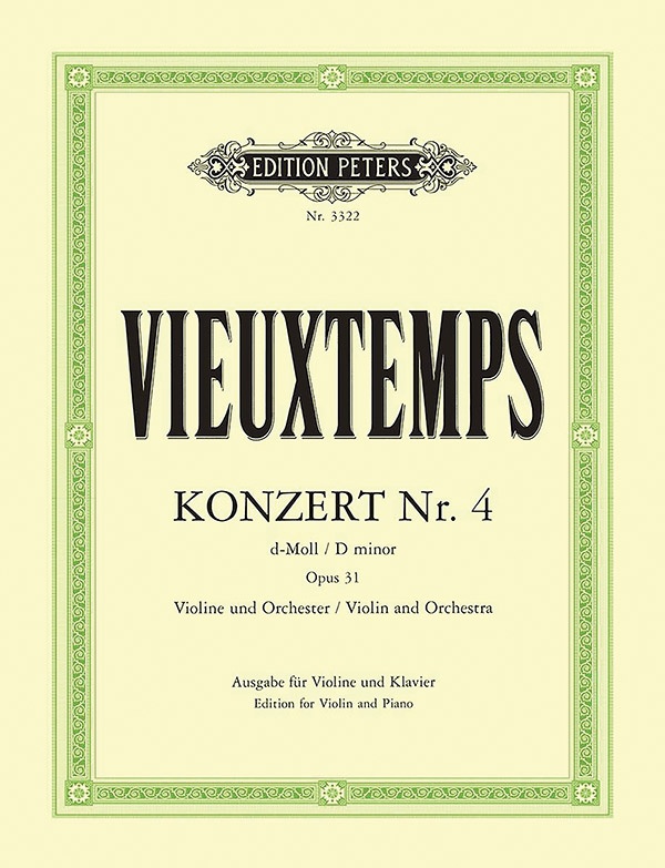 Violin Concerto No. 4 In D Minor Op. 31 (Edition For Violin And Piano) Book