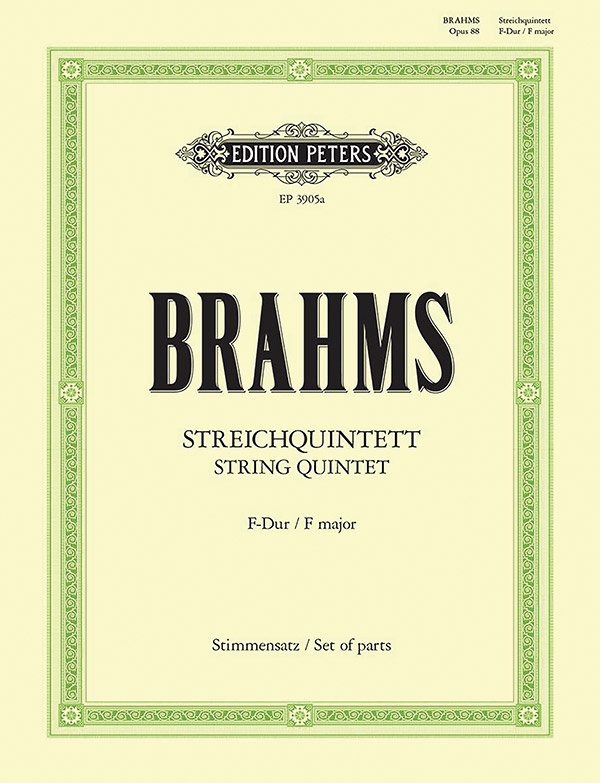 String Quintet No. 1 In F Op. 88 For 2 Violins, 2 Violas And Cello (Set Of Parts) Book