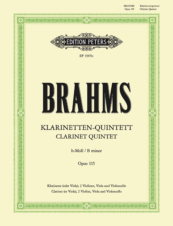 Clarinet Quintet In B Minor Op. 115 For Clarinet (Viola), 2 Violins, Viola And Cello (Set Of Parts) Part(S)