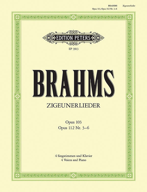 Zigeunerlieder For 4 Voices (Mixed Choir) And Piano Op. 103, Op. 112 Nos. 3-6 Book