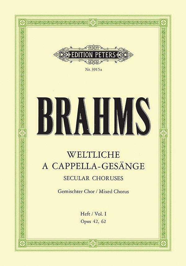 Secular Choruses Opp. 42 And 62 For Mixed Choir (4-6 Voices) And Piano Book