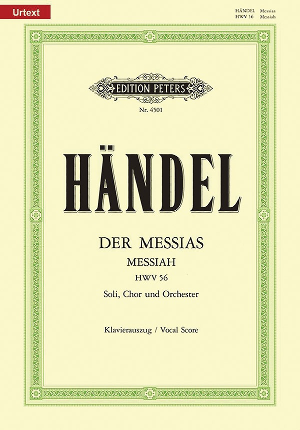 Messiah Hwv 56 (Vocal Score) Oratorio For Satb Soli, Choir And Orchestra (Ger/Eng) Book