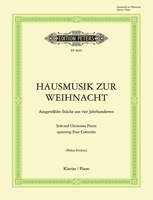 Hausmusik Zur Weihnacht (Christmas Music) Book