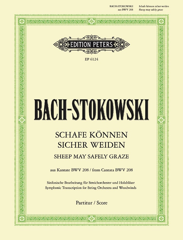 Sheep May Safely Graze Symphonic Transcription From Cantata No. 208 Book