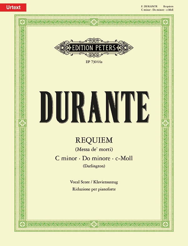 Requiem (Messa De' Morti) In C Minor (Vocal Score) For Soprano, Alto, Choir And Orchestra, First Edition, Urtext Book