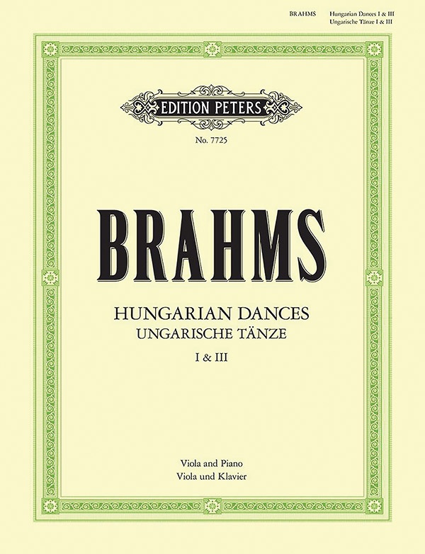 2 Hungarian Dances (Arranged For Viola And Piano) Woo 1 Nos. 1, 3 Book