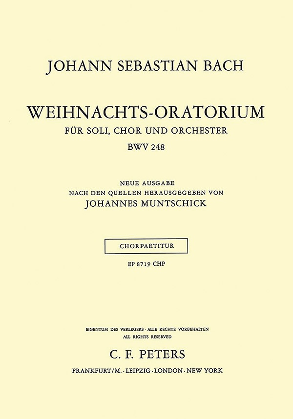 Christmas Oratorio Bwv 248 Choral Score Part(S)