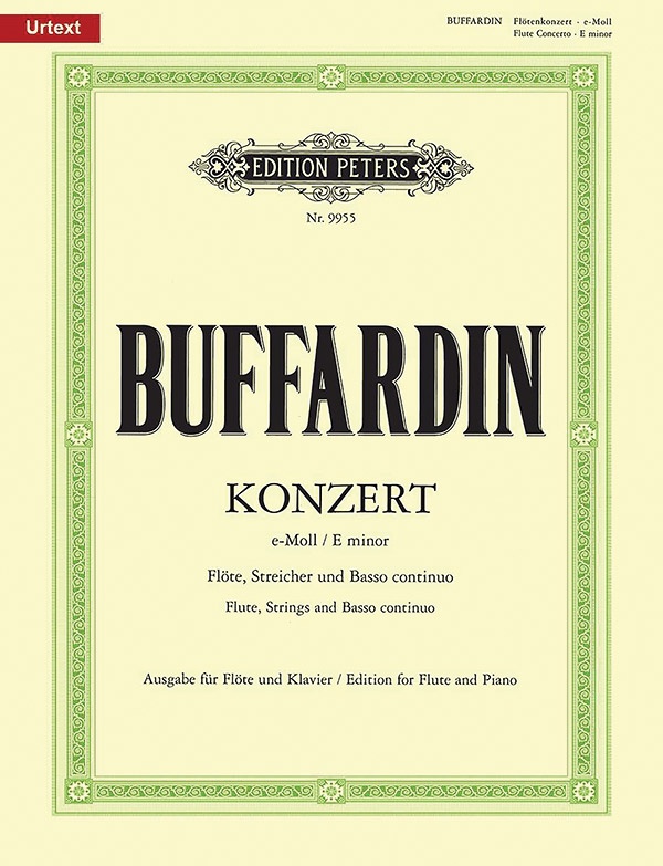 Concerto For Flute, Strings And Basso Continuo E Minor (Edition For Flute And Piano) Urtext Book
