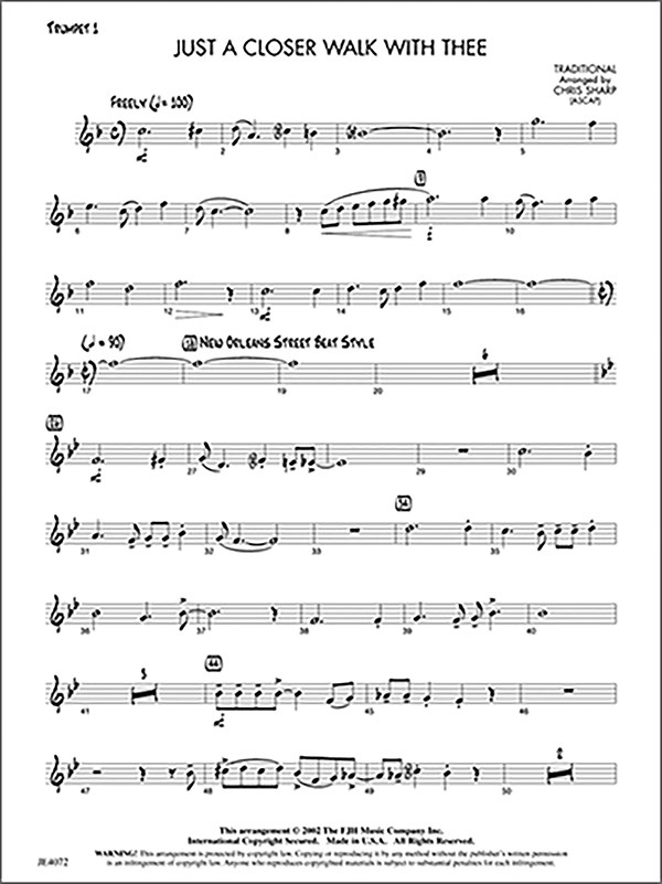 Just A Closer Walk With Thee Conductor Score