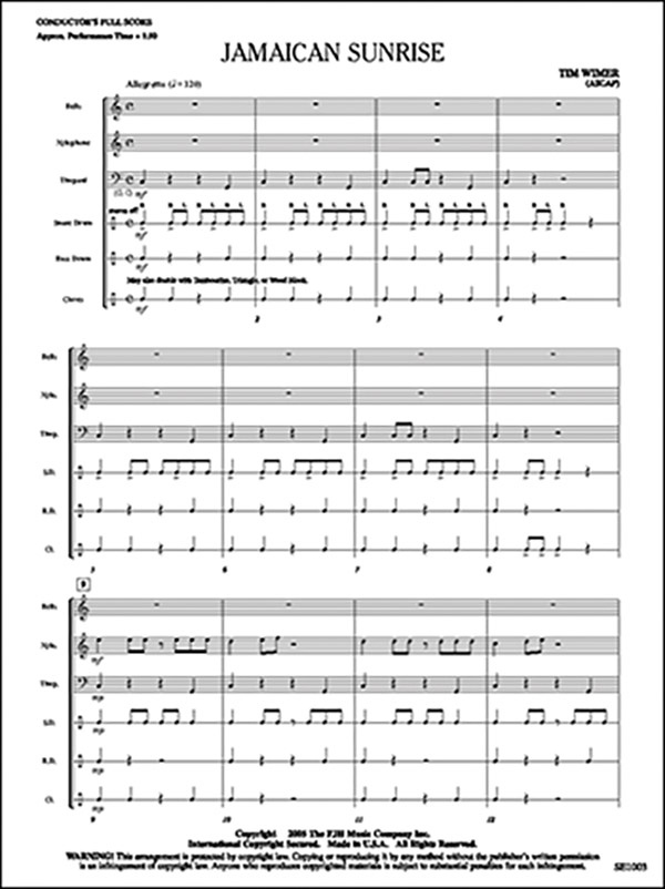 Jamaican Sunrise Conductor Score & Parts