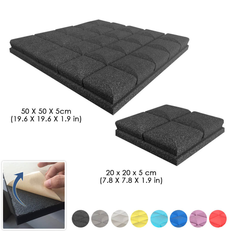 Arrowzoom Hemisphere Grid Adhesive Backed Series Acoustic Foam - Solid Colors - Kk1056