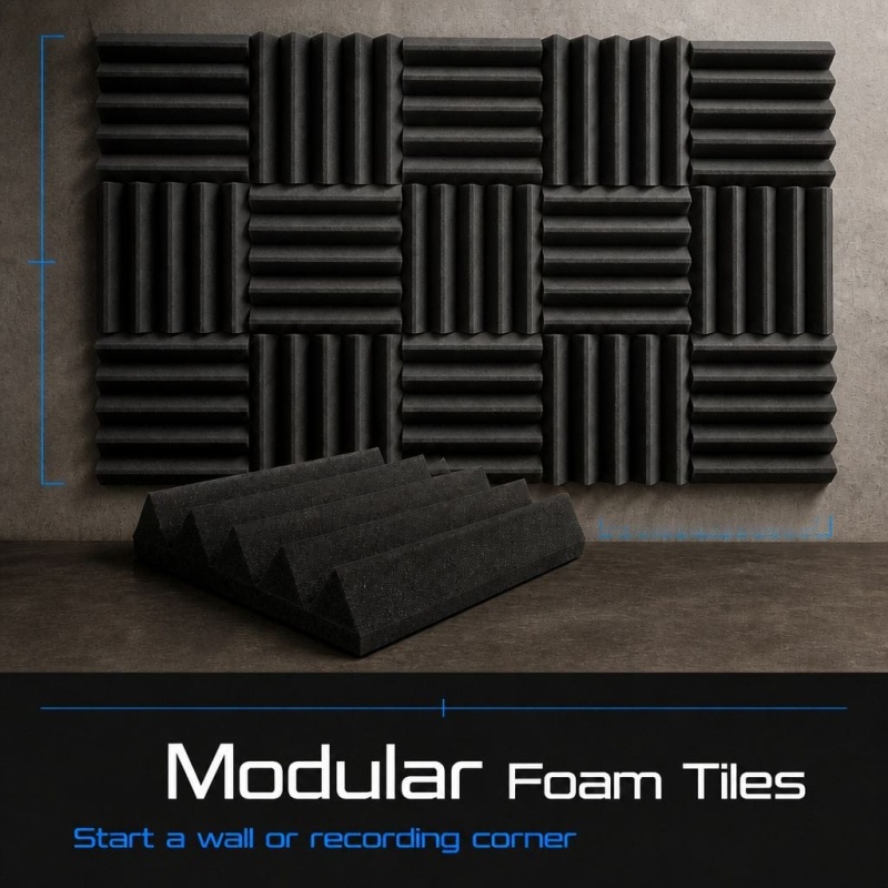 Arrowzoom Wedge Tiles Series Acoustic Foam - Black X Red Bundle - Kk1134