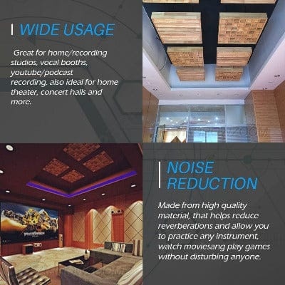 Arrowzoom™ Pro Acoustic Wood Diffuser Panel - 64 Grid