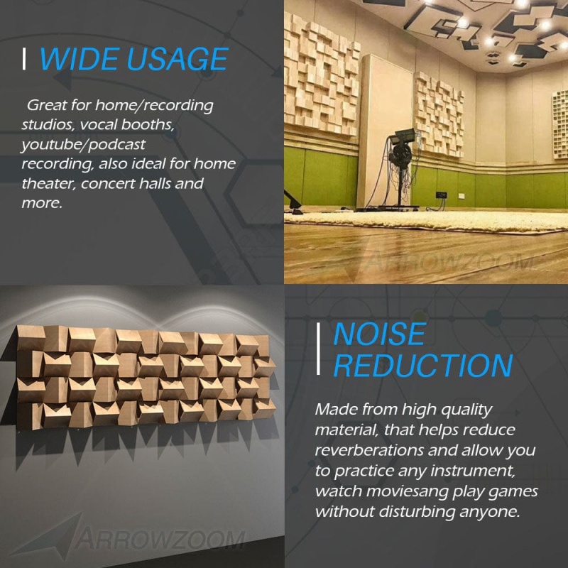 Arrowzoom™ Pro Acoustic Sound Diffuser - 3D Triangular
