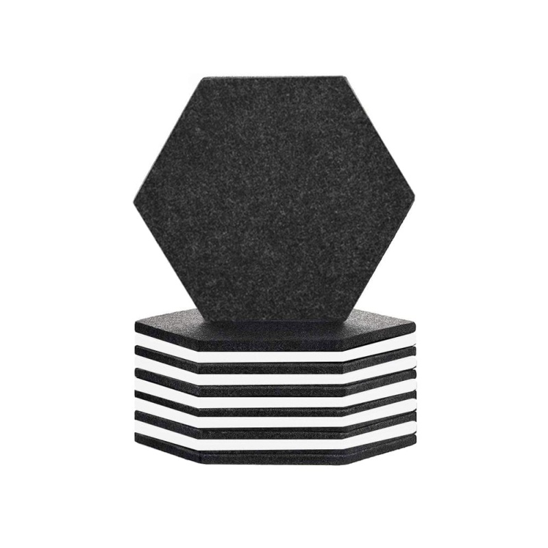 Arrowzoom Hexagon Felt Sound Absorbing Wall Panel - Black And White - Kk1224