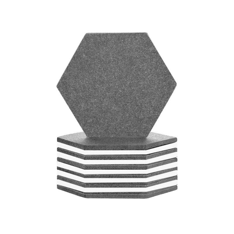 Arrowzoom Hexagon Felt Sound Absorbing Wall Panel - Gray And White - Kk1224