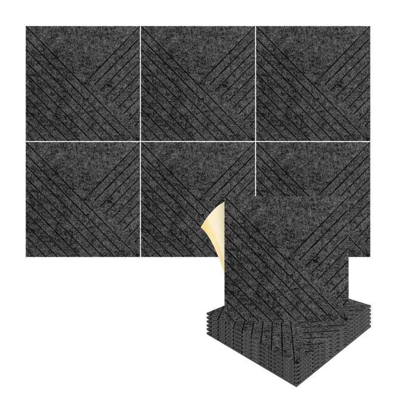 Arrowzoom Diagonal 3D Square Polyester Felt Art Adhesive Panels - Kk1390