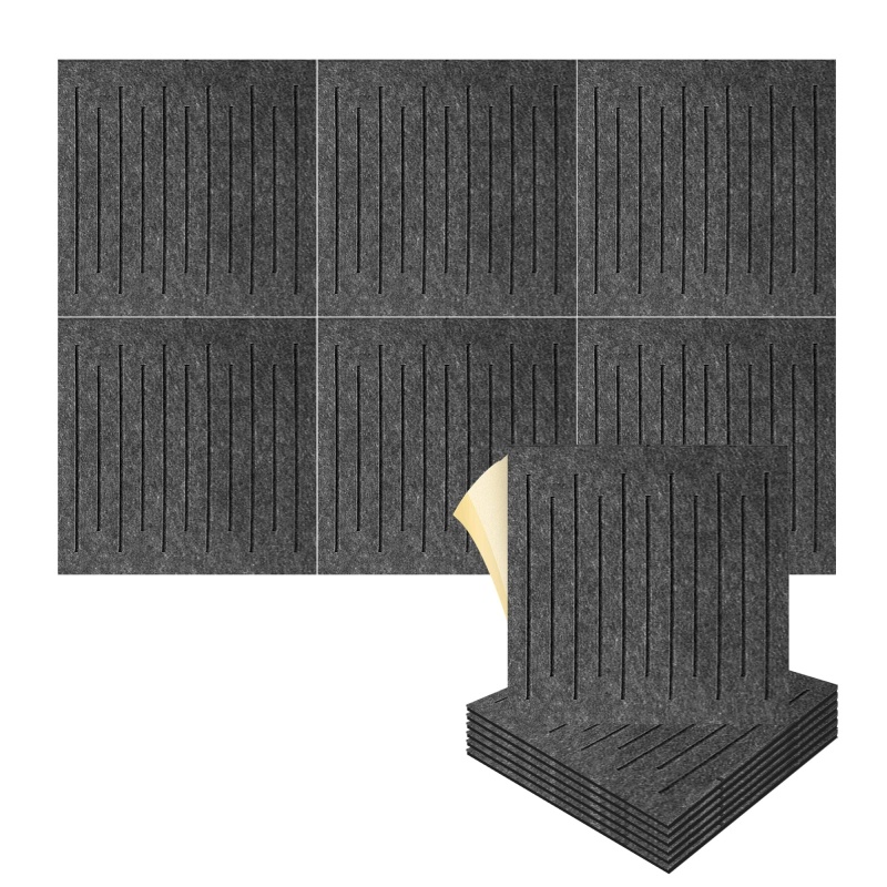 Arrowzoom Soundwave 3D Square Polyester Felt Art Adhesive Panels - Kk1393