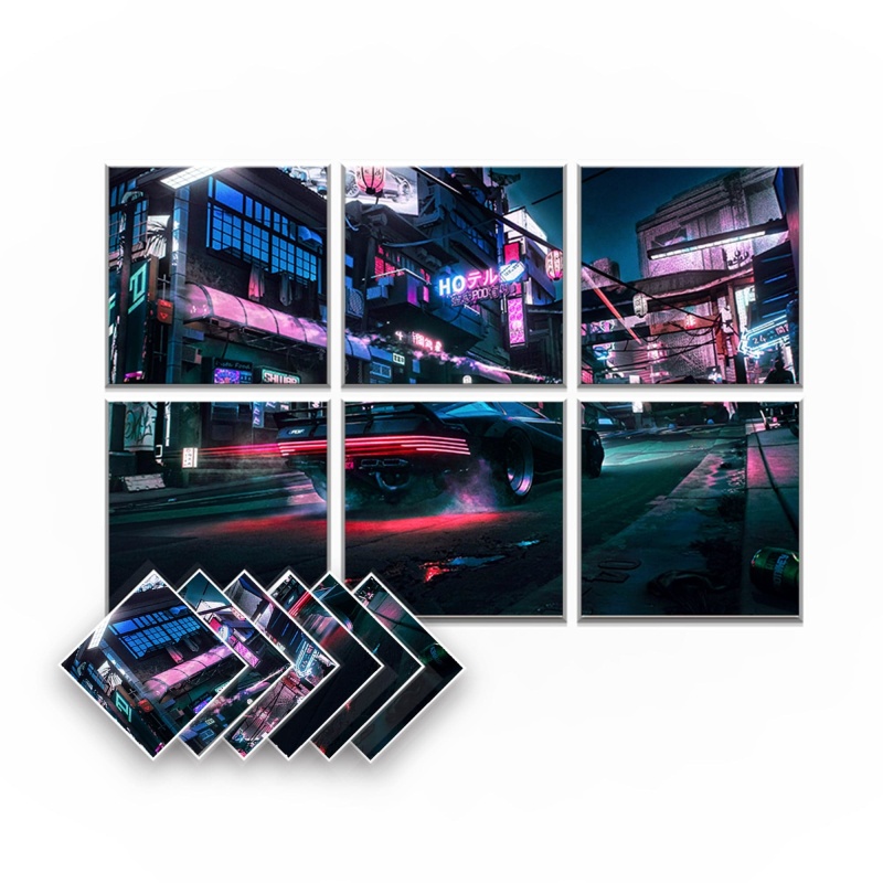 Arrowzoom Cyberpunk Self-Adhesive Felt Art Wall Panels - Kk1399
