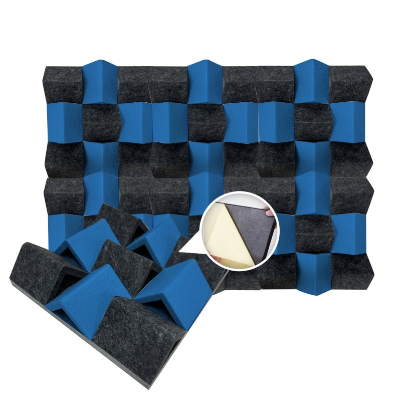 Arrowzoom Blue And Black 3D Felt Sound Diffuser - Kk1433