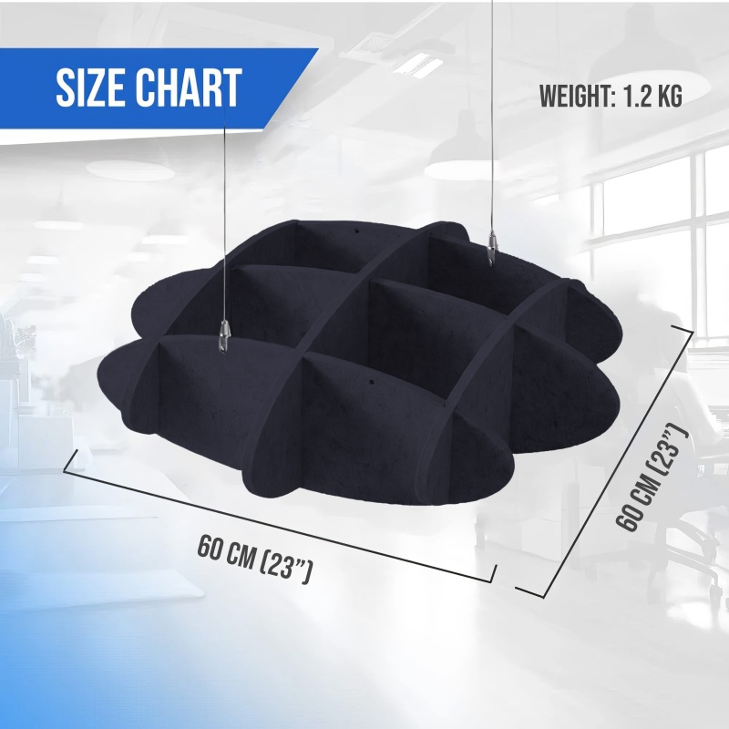 Hexagonal Acoustic Ceiling Panels — Cut Echo In Open Spaces | Echoart Black