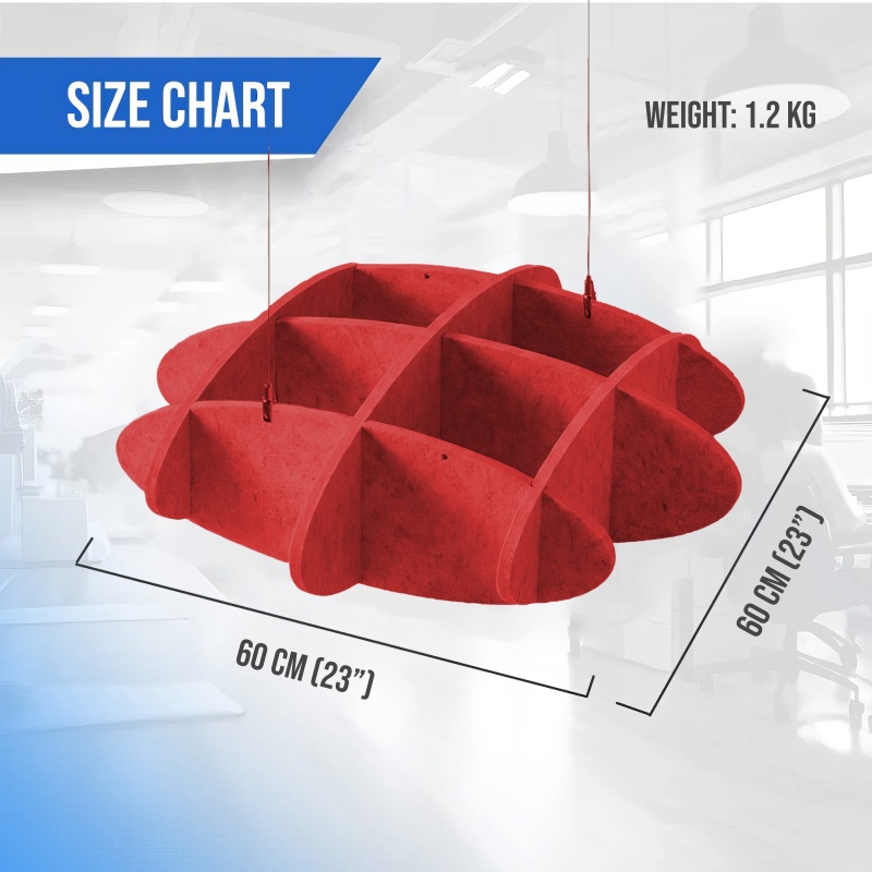 Hexagonal Acoustic Ceiling Panels — Cut Echo In Open Spaces | Echoart Red