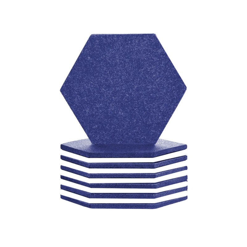 Arrowzoom Hexagon Felt Sound Absorbing Wall Panel - Blue And White - Kk1224
