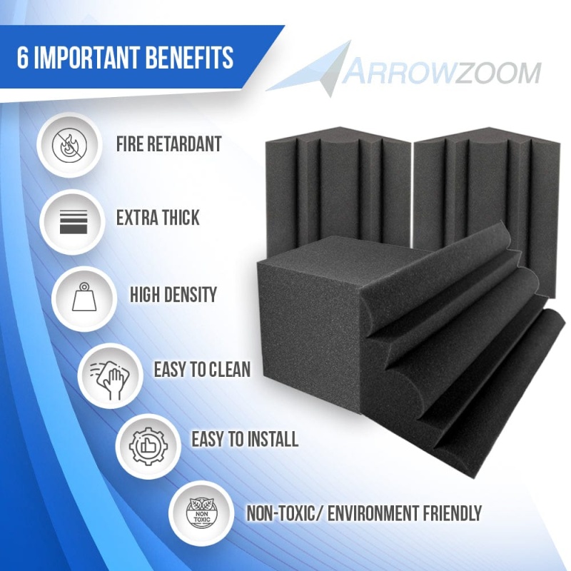Arrowzoom Black Corner Bass Trap Set Kk1043