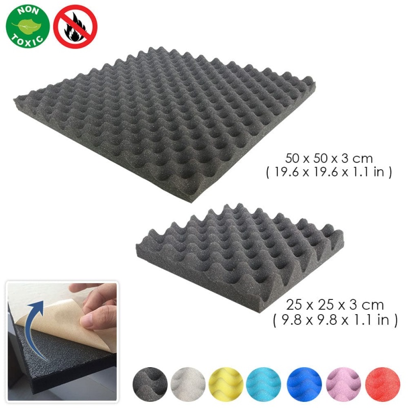 Arrowzoom Egg Crate Adhesive Backed Series Acoustic Foam - Solid Colors - Kk1219