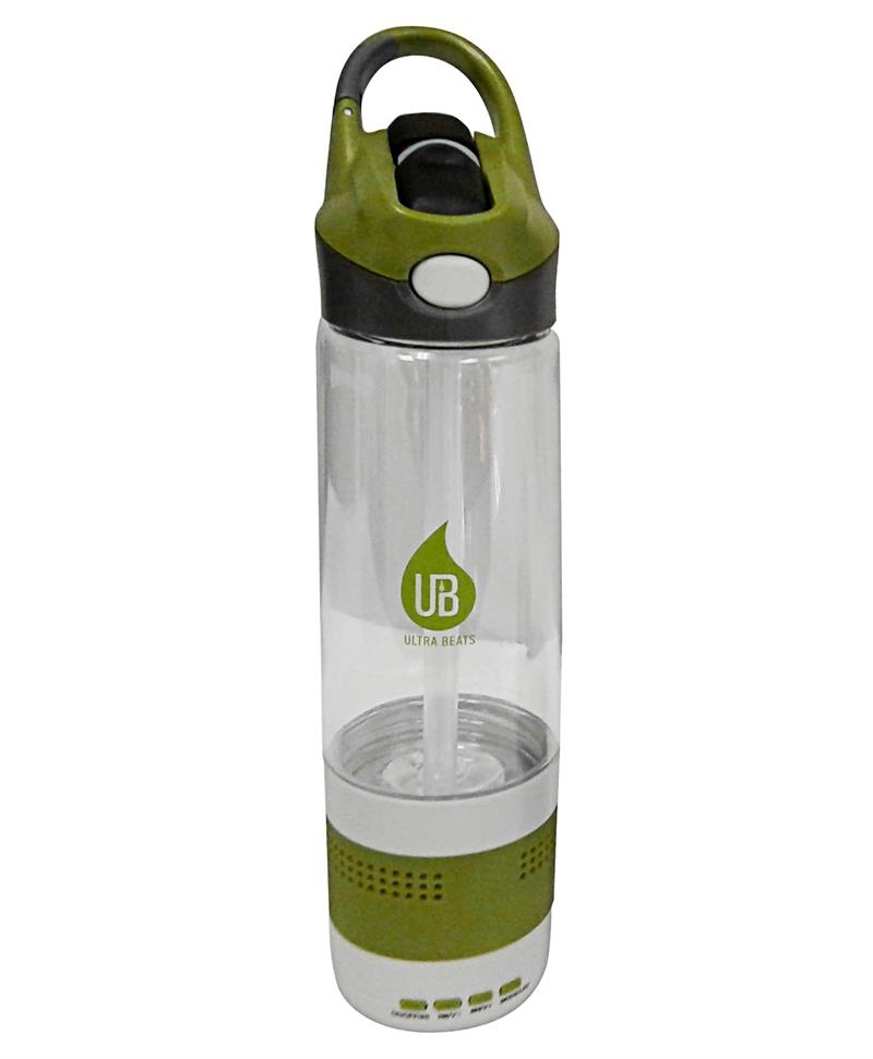 Ultra Beats Bc-4000 Sport Water Bottle Bluetooth Speaker Combo With Pop Top Green