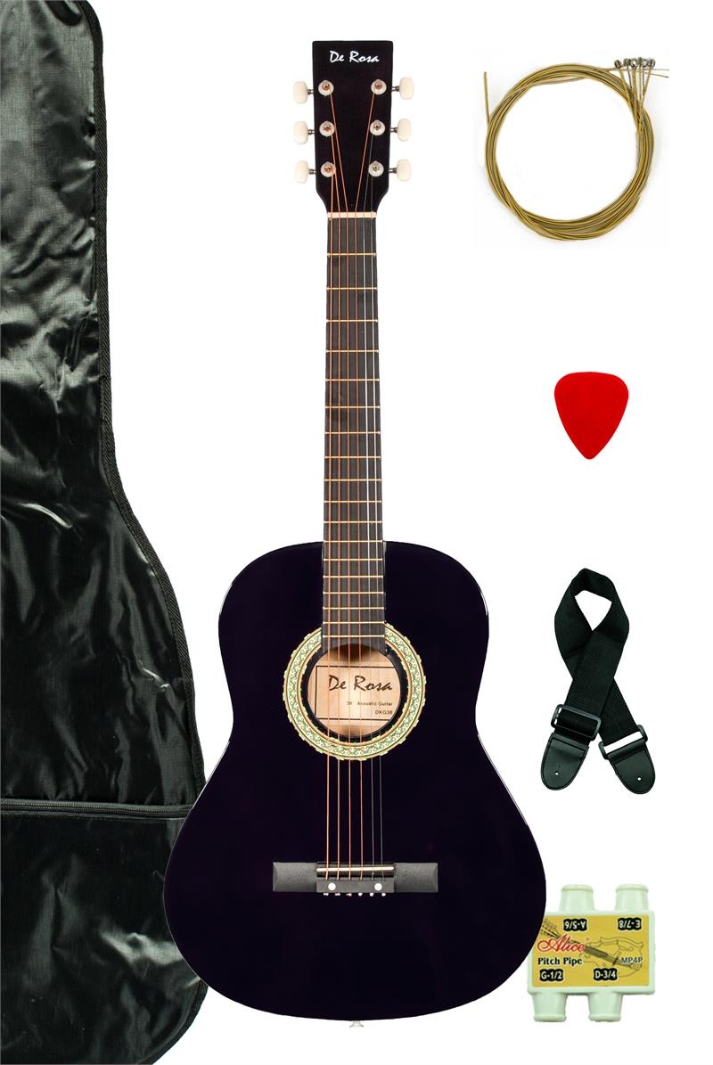 De Rosa Kids Acoustic Guitar Outfit Dark Purple