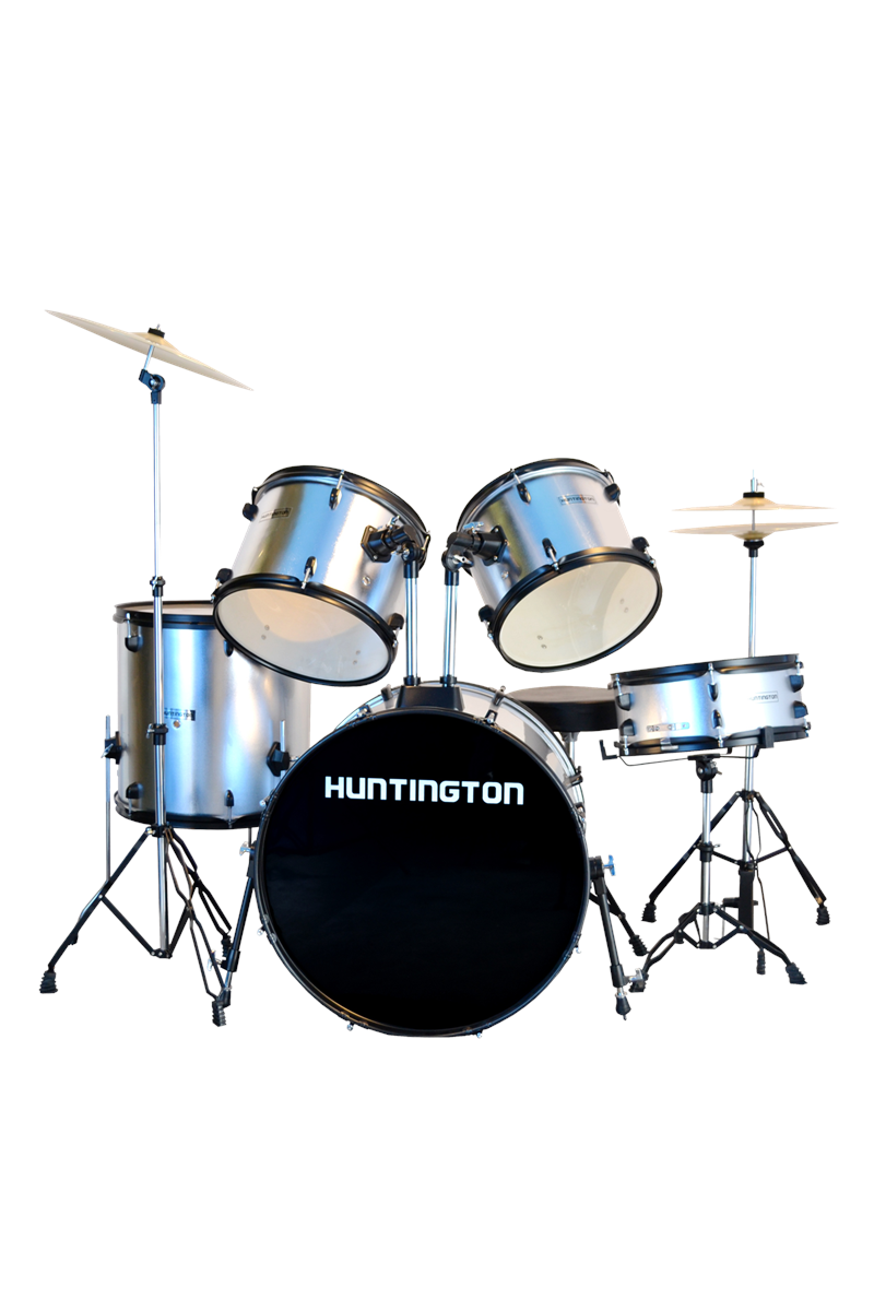Huntington 5 Piece Drum Kit Metallic Silver