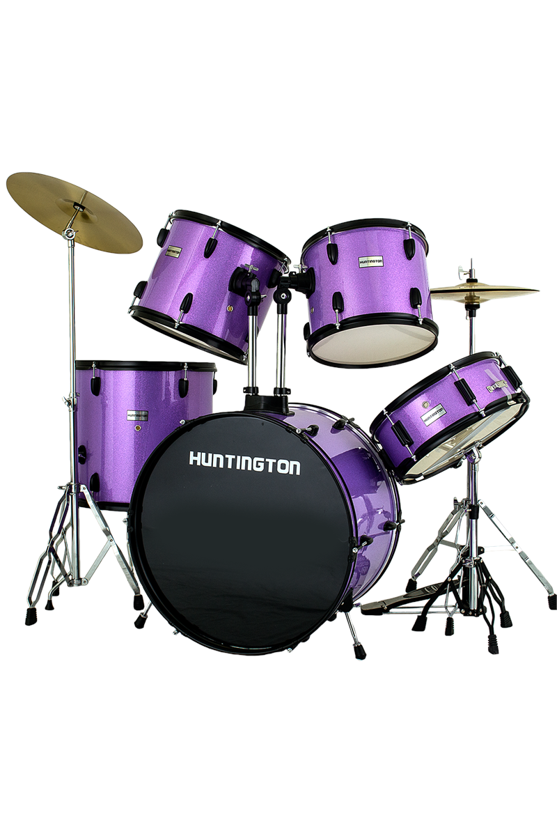 Huntington 5 Piece Drum Kit Sparkle Purple