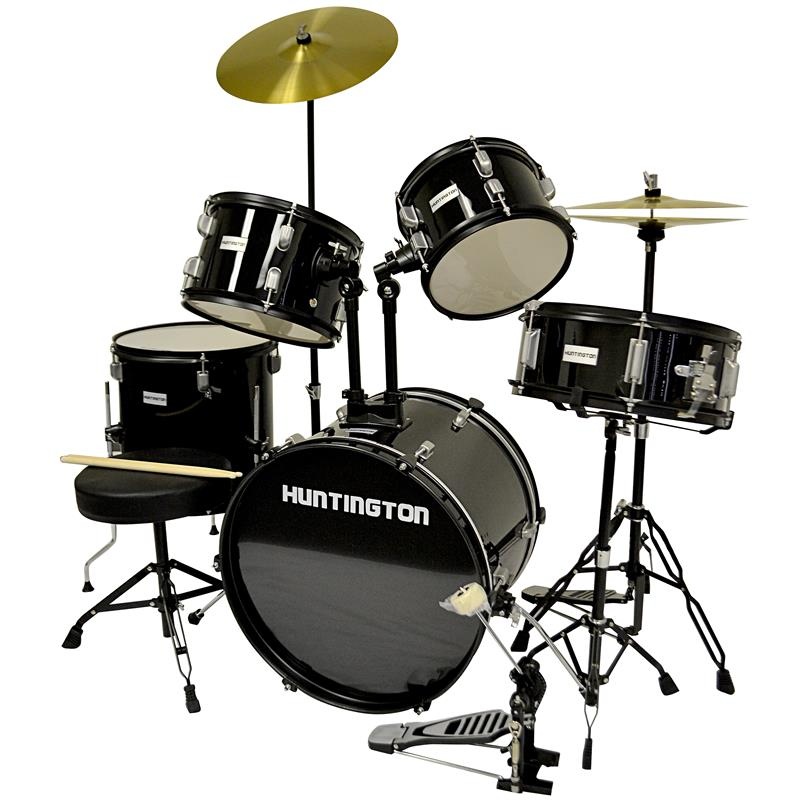 Huntington 5 Piece Drum Kit Fusion Size Black