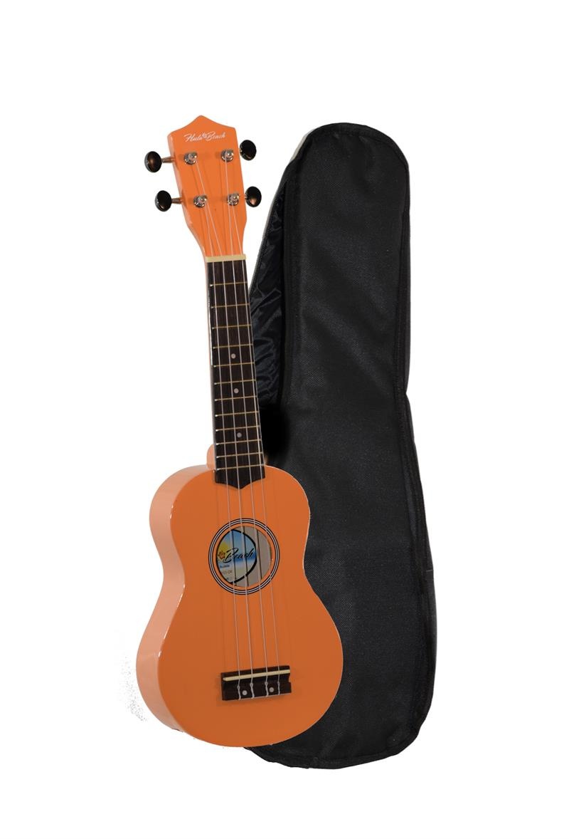 Hula Beach Colorful Ukulele Sunset Orange