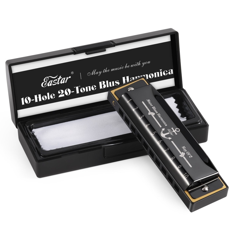 Eastar Major Advanced 10-Hole C Blues Harmonica Black