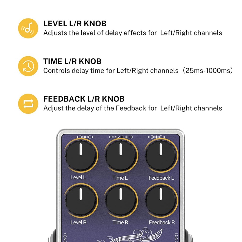 Donner White Tape Stereo Delay Pedal