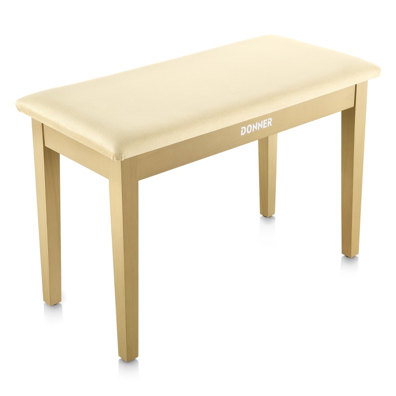 Donner Duet Piano Bench Stool With Storage Beige