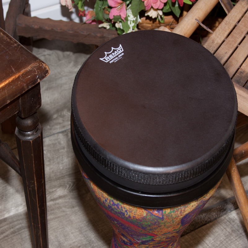Remo Festival Doumbek, Pre-Tuned, 10" Diameter, 17.5" Height, Black Suede™ Fliptop® Replaceable, Morado