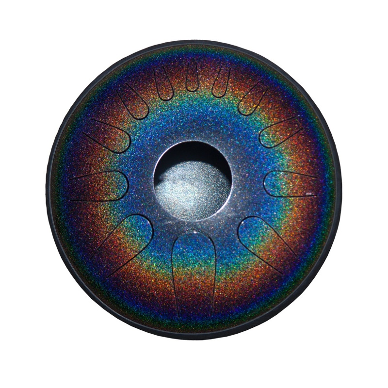 Idiopan Domina Pro 12-Inch 12-Note Tunable Steel Tongue Drum - Onyx Rainbow