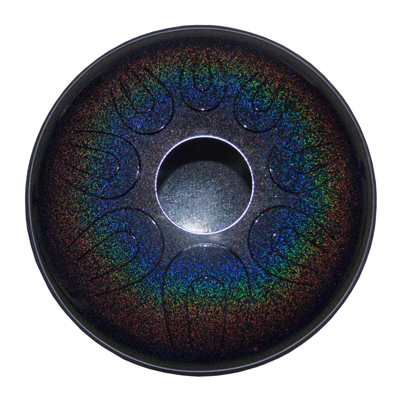 Idiopan Dual Tone 14-Inch Tunable Steel Tongue Drum - Onyx Rainbow