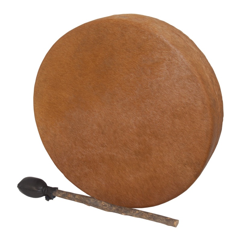 Dobani Pretuned Calfskin Head With Hair Wood Frame Drum W/ Beater