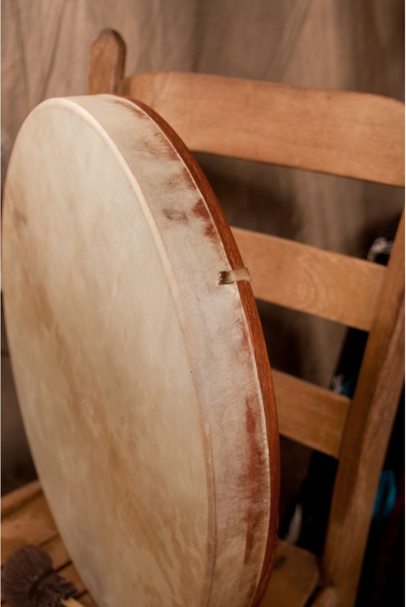 Dobani Pretuned Goatskin Head Red Cedar Wood Frame Drum With Beater 18-By-2-Inch